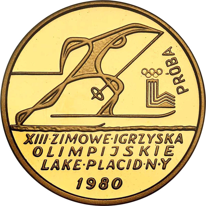 PRL. PRÓBA złoto 2000 złotych 1980 XIII Zimowe Igrzyska Olimpijskie Lake Placid